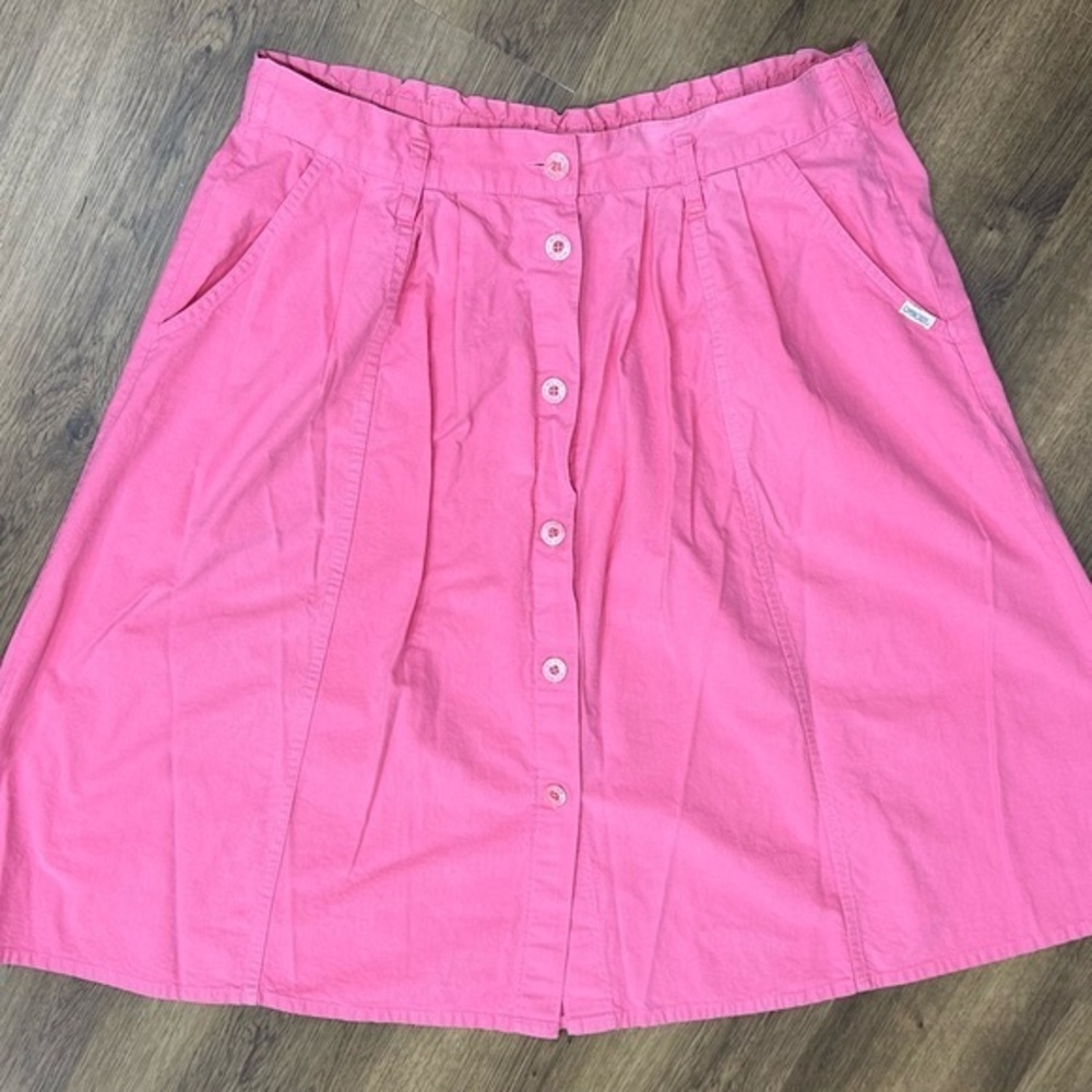 Vintage Cherokee A-line skirt with button details and elastic‎ ruffle waist